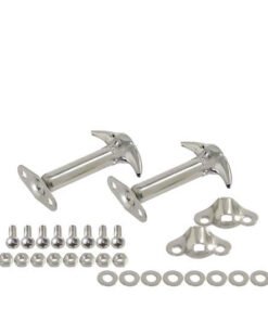 Kentrol 55-95 Jeep CJ/Wrangler YJ Hood Catch Pair - Polished Silver