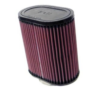 K&N Universal Oval Clamp-On Air Filter 2-3/4in 10 Deg Flange 6.25in Length 4in Width 7in Height