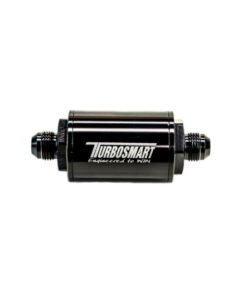 Turbosmart FPR Billet Inline Fuel Filter 1.75in OD 3.825in Length AN-10 Male Inlet - Black