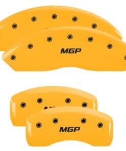MGP 4 Caliper Covers Engraved Front & Rear MGP Yellow Finish Black Char 2010 Infiniti G37