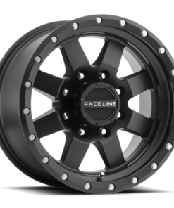 Raceline 935B Defender 16x8in / 6x139.7 BP / 0mm Offset / 107.95mm Bore - Satin Black Wheel