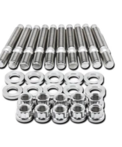 BLOX Racing SUS303 Stainless Steel Manifold Stud Kit M8 x 1.25mm 65mm in Length - 7-piece