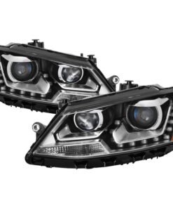 xTune Volkswagen Jetta 11-14 Halogen Model Only DRL Projector Headlights - Black PRO-JH-VJ11-DRL-BK