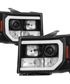 Spyder GMC Sierra 1500/2500/3500 07-13 V2 Projector Headlights- Black PRO-YD-GS07V2-LBDRL-BK