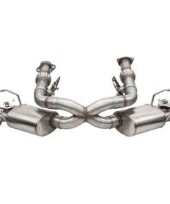 Corsa 2020 Corvette C8 3in Valved Cat-Back 4.5in Pol Quad Tips Fits Factory Perf Exhaust Deletes AFM