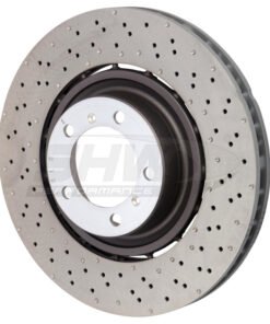 SHW 14-19 Porsche 911 Turbo 3.8L w/o Ceramic Brakes Right Front Drilled-Dimpled LW Brake Rotor