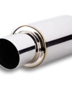 Vibrant TPV Turbo Round Muffler (17in Long) with 4in Round Tip Angle Cut - 3in inlet I.D.
