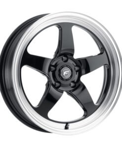 Forgestar F091 18X12 D5 Drag 5X120.65 ET50 BS8.5 Gloss Black w/ Machine Lip 70.3