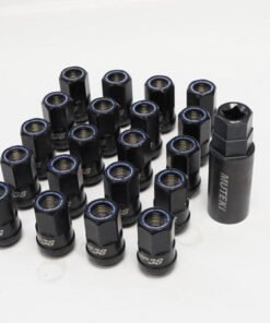 Wheel Mate Muteki HR38 Open End Lug Nuts 12x1.25 Titanium Chrome / Blue Ring