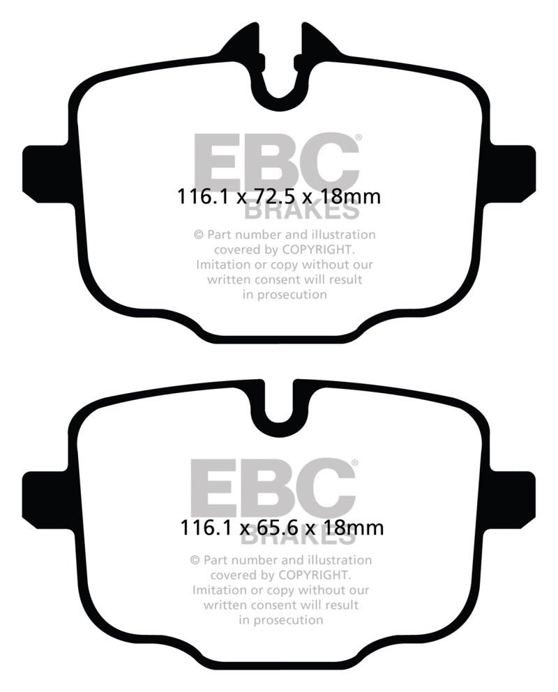 EBC 12+ BMW M5 4.4 Twin Turbo (F10) Redstuff Rear Brake Pads