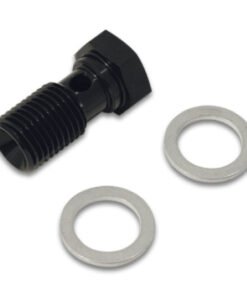 Vibrant Aluminum Banjo Bolt w/ 2 Washers (M12x1.25 20mm LG) - Anodized Black