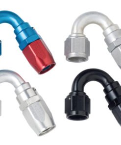 Fragola -4AN x 150 Degree Power Flow Hose End - Black
