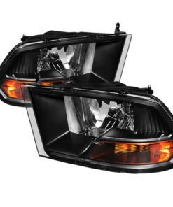 Xtune Dodge Ram 1500 09-12 ( Non Quad Headlights ) Crystal Headlights Black HD-JH-DR09-AM-BK