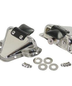 Kentrol 81-95 Jeep CJ/Wrangler YJ Interior Door Latch Brackets Pair - Polished Silver