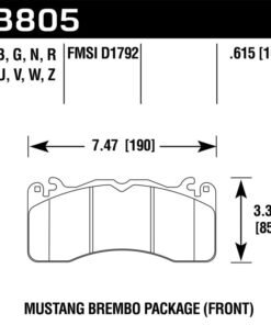 Hawk 15-17 Ford Mustang Brembo Package DTC-60 Front Brake Pads