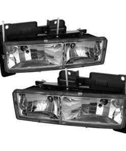 Xtune Chevy Suburban 88-98 Crystal Headlights Chrome HD-JH-CCK88-C