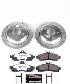 Powerstop K5064-26 Rear Brake Discs And Pad Kit 5 Lug for 94-96 Chevrolet Impala
