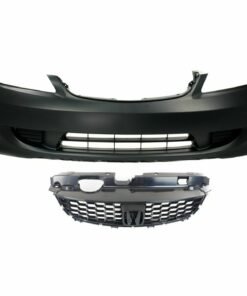 Front Bumper Cover Kit w/ Grille Assembly for 2004-2005 Honda Civic Coupe/Sedan