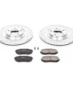 Powerstop K3057 Brake Disc and Pad Kit 2-wheel set front for 2010-2014 Ford Edge