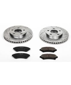 Powerstop K2553 Front Brake Discs And Pad Kit 5 Lugs for 1997-2004 Buick Regal