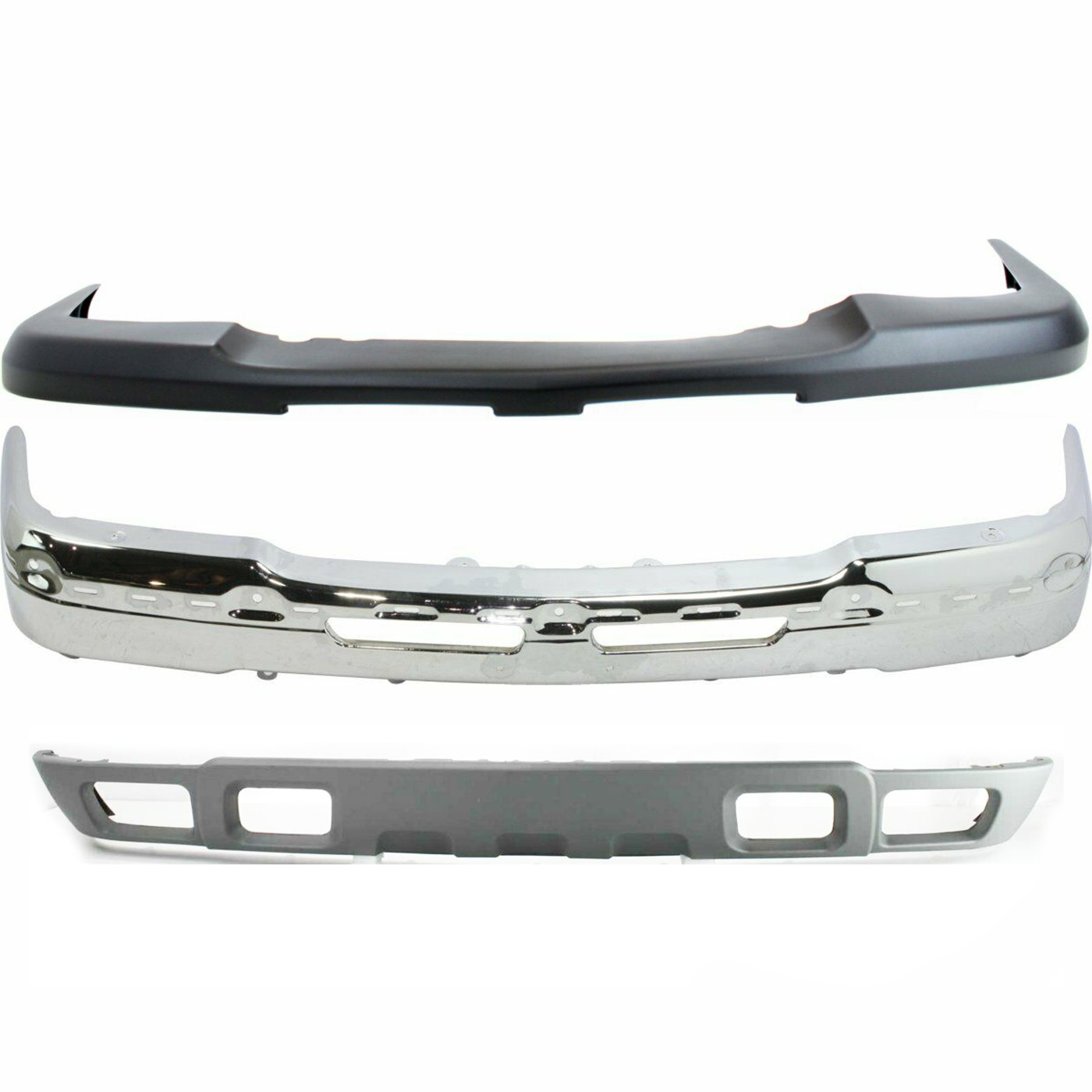 Front Bumper w/ Upper Cover & Lower Valance for 2003-2007 Chevy Silverado 1500