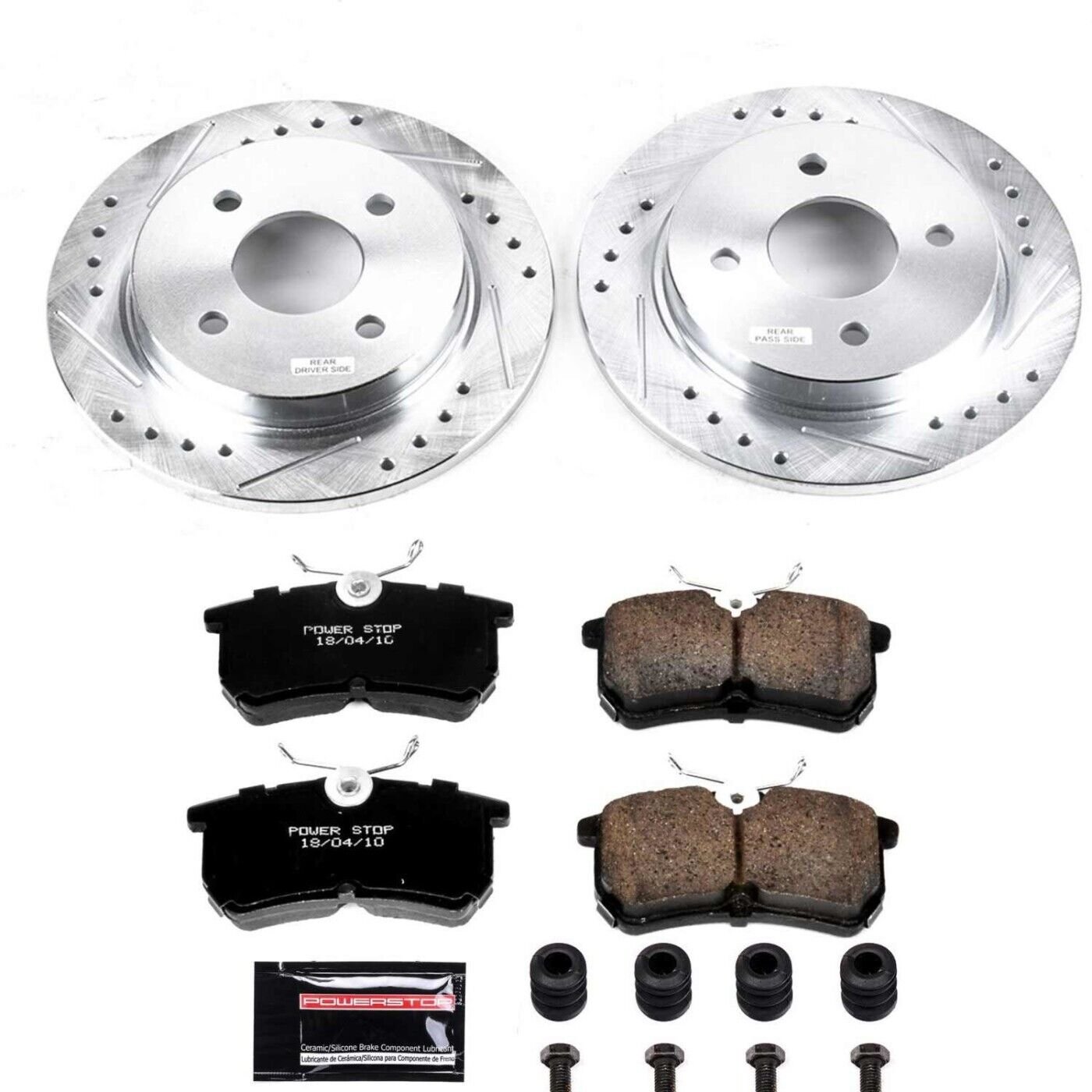 Powerstop K1363 Rear Brake Disc and Pad Kit for 2001-2004 Ford Focus ZTS, ZX3