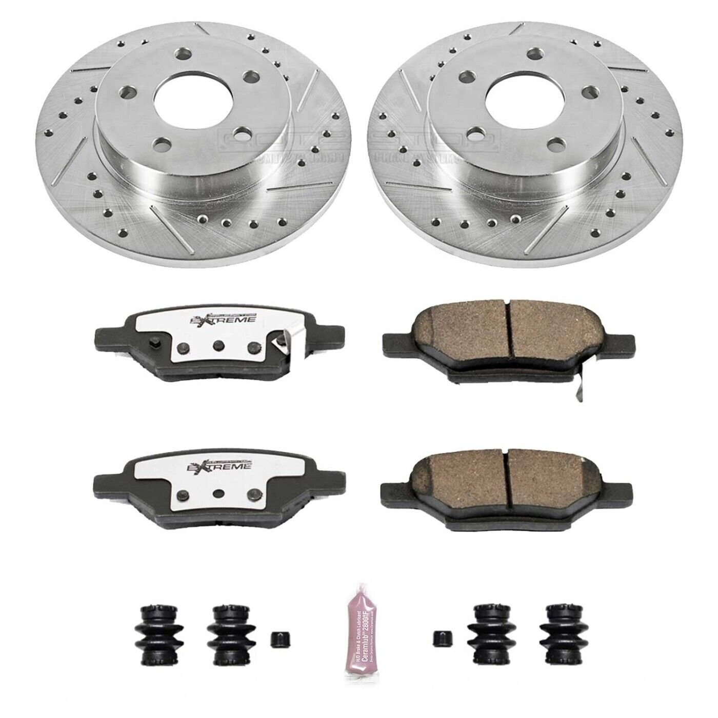 Powerstop K1616-26 Rear Brake Discs And Pad Kit 5 Lugs for 2005-2010 Pontiac G6