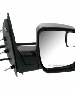 Power Mirror, Right, Manual Fold Black for 2010-2014 Ford E-250/E-350 Super Duty