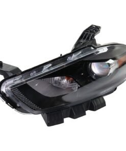 Headlight halogen left side black CAPA for 2016 Dodge Dart GT, SE, SXT