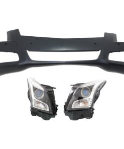 New Front Bumper Cover with Headlights kit 3 pieces for 2013-2014 Cadillac ATS
