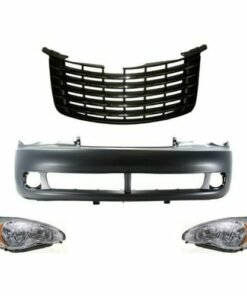 Front Bumper Cover Kit w/ Grille & Headlights for 2006-2010 Chrysler PT Cruiser
