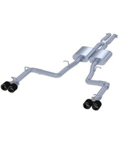 MBRP 2015+ Dodge Challenger 3.6L SS 2.5in Quad Tip Split Rear Exit w/ Carbon Fiber Tips - T304