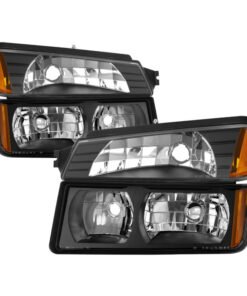 xTune 02-06 Chevy Avalanche w/Cladding OEM Bumper Light & Headlights - (BLACK) (HD-JH-CAVA02-SET-BK)
