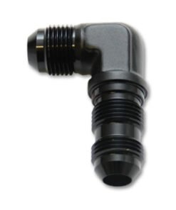 Vibrant -12AN Bulkhead Adapter 90 Degree Elbow Fitting - Anodized Black Only