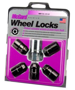 McGard Wheel Lock Nut Set - 5pk. (Cone Seat) 1/2-20 / 3/4 &13/16 Dual Hex / 1.46in. Length - Black