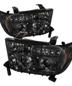 Spyder Toyota Tundra 07-13 Projector Headlights LED Halo LED Smke PRO-YD-TTU07-HL-SM