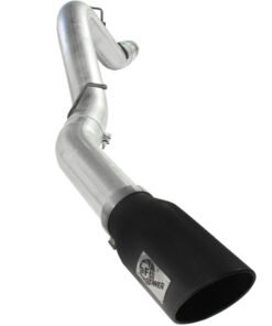 aFe Atlas Exhaust 5in DPF-Back Al Steel 11-13 GM Diesel Trucks V8-6.6L (td) LML (Blk Tip)