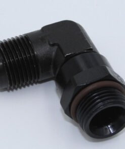 Fragola -6AN x 3/4 - 16 (8) 90 Degree Swivel - Black