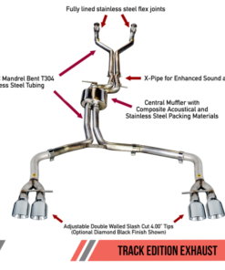 AWE Tuning Audi C7 / C7.5 S6 4.0T Track Edition Exhaust - Chrome Silver Tips