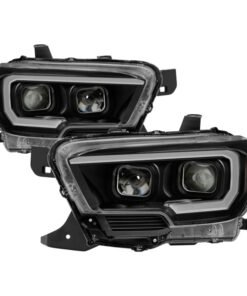 xTune Toyota Tacoma 16-18 DRL Light Bar Projector Headlights - Black PRO-JH-TTA16-LBDRL-BK