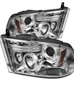 Spyder Dodge Ram 1500 09-14 10-14 Projector Headlights Halogen- LED Halo LED - Chrm PRO-YD-DR09-HL-C