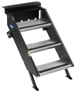 MORryde STP-207 StepAbove Gen 2 9"R Aluminum Black 3 Entry Steps