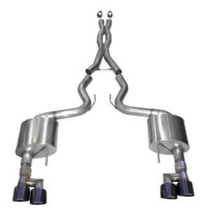Corsa 18-19 Ford Mustang 5.0L V8 3in Sport Cat-Back Dual Rear Exit w/ 4in Black PVD Pro-Series Tips