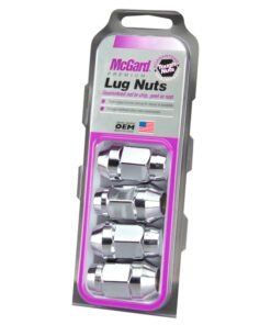 McGard Hex Lug Nut (Cone Seat Bulge Style) M14X1.5 / 13/16 Hex / 1.945in. Length (4-Pack) - Chrome