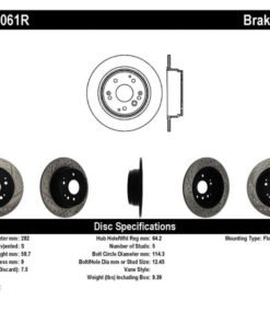 StopTech 04-08 Acura TL / 03-09 honda Element Slotted & Drilled Right Rear Rotor