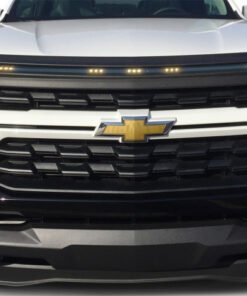 AVS 15-22 Chevy Colorado Aeroskin Low Profile Hood Shield w/ Lights - Black