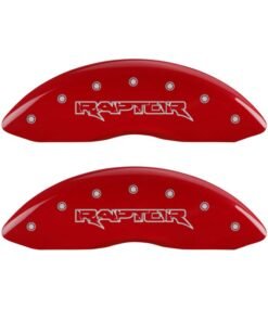 MGP 4 Caliper Covers Engraved Front & Rear Raptor Red finish silver ch