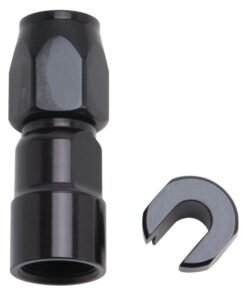 Russell Performance 3/8in SAE Quick Disc Female to -6 Hose Black Straight Hose End
