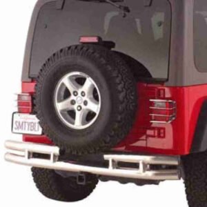 Smittybilt Tubular Rear Bumper for Jeep Wrangler TJ/YJ - with Hitch - Stainless Steel - JB44-RHS