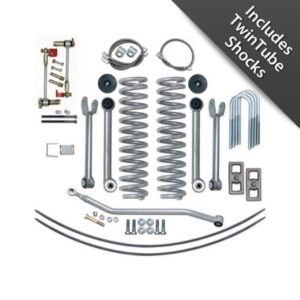 Rubicon Express 4.5" Super-Flex Short Arm Suspension Lift Kit with Rear Add-A-Leaf Springs and Twin Tube Shocks for 1984-2001 Jeep Cherokee XJ